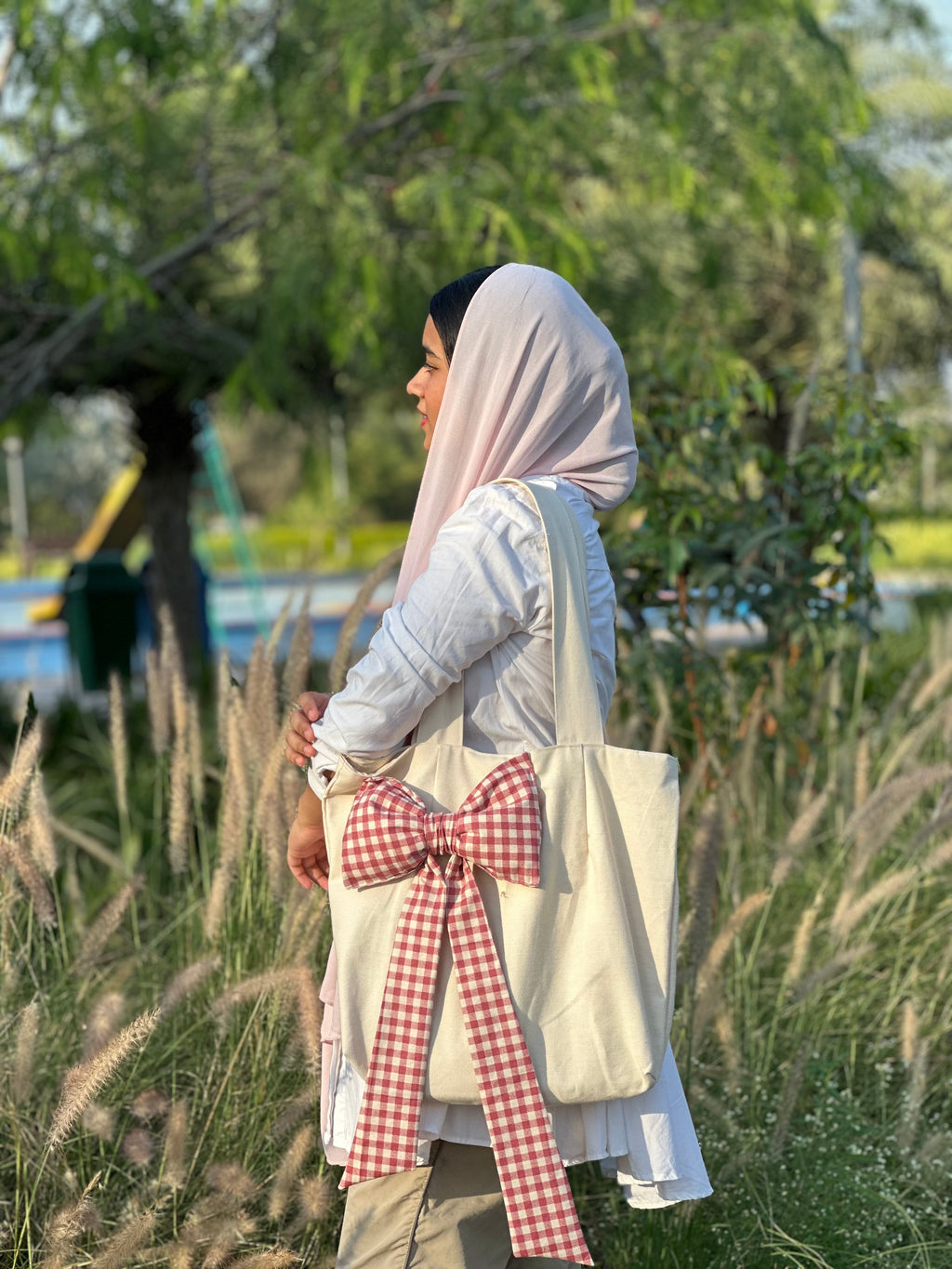 Pink Side bow bag